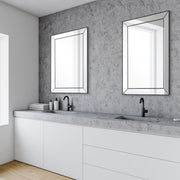 Norwin Dark Bronze Mirror | Modern Rectangle Frame Bathroom Vanity Mirror Mounted Vertical or Horizontal (23 in. W x 34 in. H x 1 in. D)