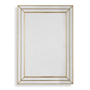 Riventa Metallic Gold Mirror | Modern Rectangle Engineered Wood Frame Bathroom Vanity Mirror Mounted Vertical or Horizontal (24 in. W x 34 in. H x 1 in. D)