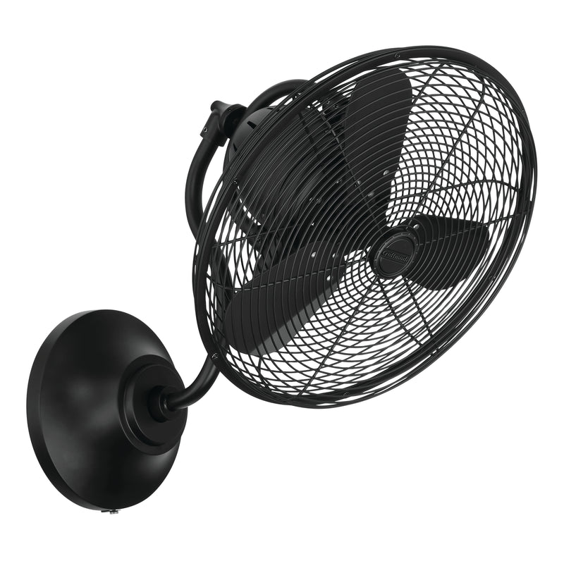 Craftmade BW116FB3-HW Bellows I Hard-wired Outdoor Wall Mount Fan -Flat Black