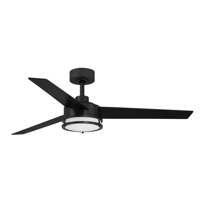 Cassini 52 in. Smart Matte Black Modern Ceiling Fan with LED Light and Remote