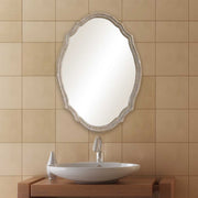 Brindle Mirror | Modern Oval Engineered Wood Frame Bathroom Vanity Mirror Mounted Vertical or Horizontal (24 in. W x 34 in. H x 2 in. D)