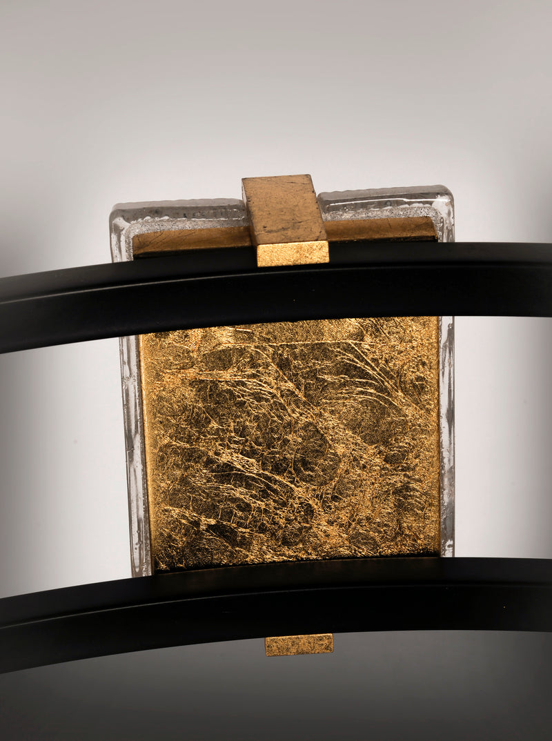 Maxim 39532CYBKGL Radiant 3 Light LED Bath Vanity | Black / Gold Leaf