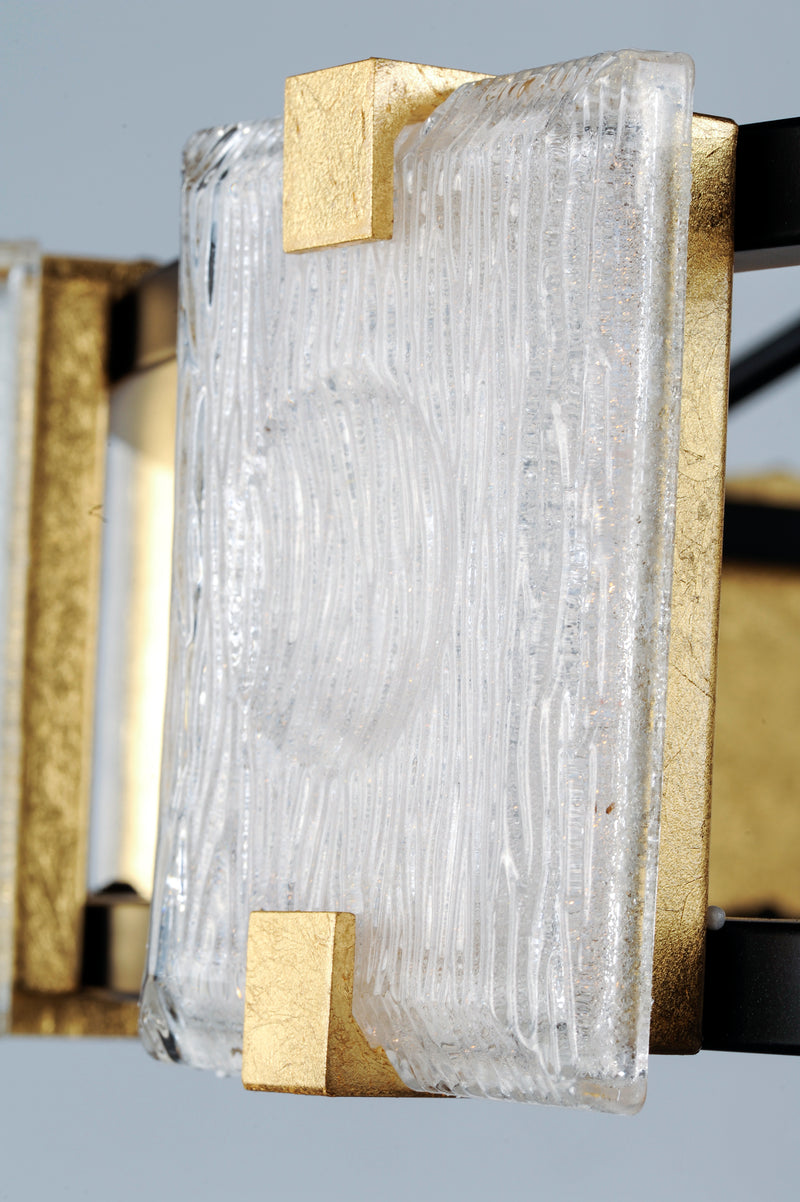 Maxim 39534CYBKGL Radiant 7 Light LED Bath Vanity | Black / Gold Leaf