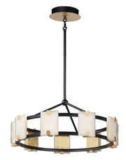 Maxim 39535CYBKGL Radiant 9 Light LED Chandelier | Black / Gold Leaf