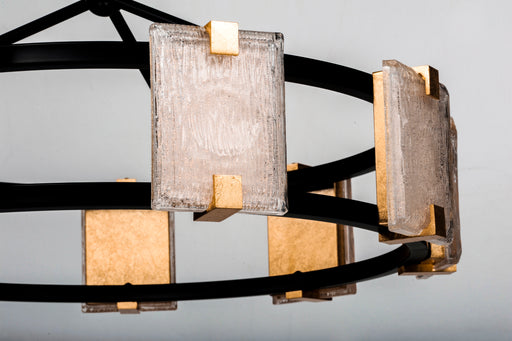 Maxim 39535CYBKGL Radiant 9 Light LED Chandelier | Black / Gold Leaf