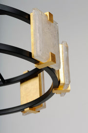 Maxim 39535CYBKGL Radiant 9 Light LED Chandelier | Black / Gold Leaf