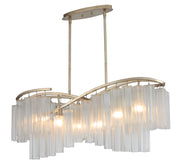Maxim 39579WFLGS Victoria 6 Light Linear Chandelier | Golden Silver