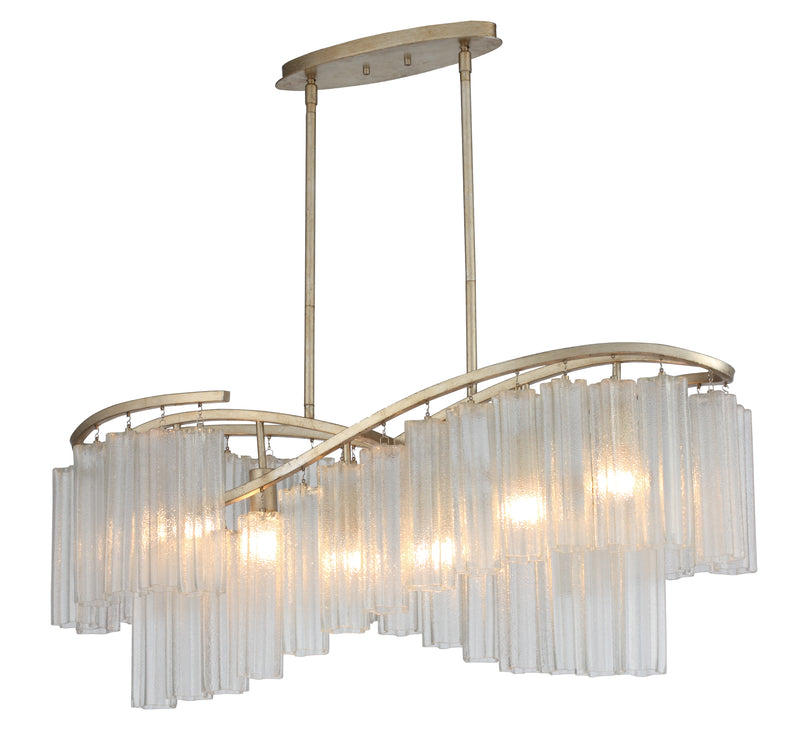 Maxim 39579WFLGS Victoria 6 Light Linear Chandelier | Golden Silver