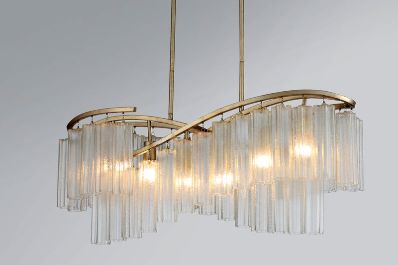 Maxim 39579WFLGS Victoria 6 Light Linear Chandelier | Golden Silver