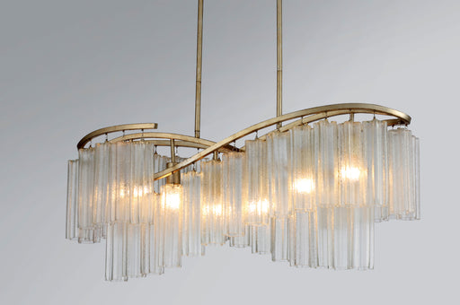 Maxim 39579WFLGS Victoria 6 Light Linear Chandelier | Golden Silver