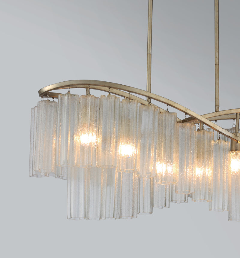 Maxim 39579WFLGS Victoria 6 Light Linear Chandelier | Golden Silver