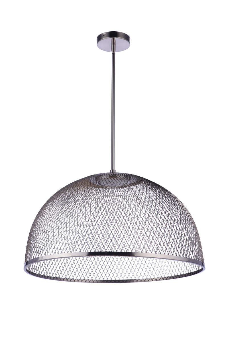Craftmade P1005BNK-LED 24.25” Diameter Sculptural Statement Metal Mesh Dome Pendant -Brushed Polished Nickel
