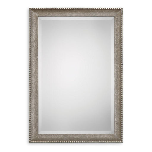 Silven Metallic Silver Mirror | Classic Rectangle Engineered Wood Frame Bathroom Vanity Mirror Mounted Vertical or Horizontal (24 in. W x 34 in. H x 2 in. D)