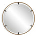 Axion Rich Gold and Dark Bronze Mirror | Modern Round Iron Frame Bathroom Vanity Mirror (32 in. W x 32 in. H x 1 in. D)
