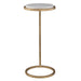 Parlen Accent Table | Aged Gold Iron and White Marble Top (10 in. W x 24 in. H)