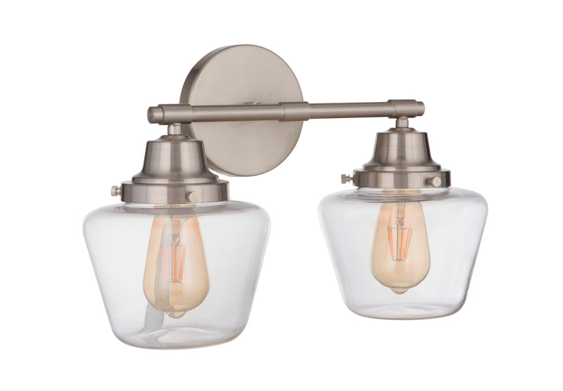 Craftmade 19518BNK2 Essex 2 Light Bathroom Vanity Light -Brushed Polished Nickel