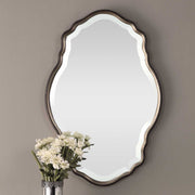 Lunava Antique Silver Champagne Mirror | Modern Oval Engineered Wood Frame Bathroom Vanity Mirror Mounted Vertical or Horizontal (22 in. W x 33 in. H x 1 in. D)