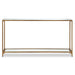 Tivlo Console Table | Warm Gold with Mirrored Top and Tempered Glass Bottom (56 in. W x 30 in. H x 8 in. D)