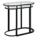 Strada Nesting Tables Set of 2 | Matte Black and Clear Tempered Glass Top (Medium: 22 in. W x 19.5 in. H x 10.5 in. D; Large: 24 in. W x 22 in. H x 12.5 in. D)