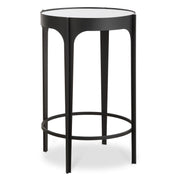 Averon Accent Table | Matte Black and Mirrored Top (16 in. W x 24 in. H)