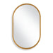 Capsol Brushed Gold Mirror | Modern Oval Iron Frame Bathroom Vanity Mirror Mounted Vertical or Horizontal (22 in. W x 35 in. H x 1 in. D)