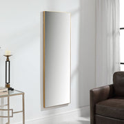 Strathen Gold Mirror | Modern Rectangle Frame Bathroom Vanity Mirror Mounted Vertical or Horizontal (20 in. W x 60 in. H x 1 in. D)