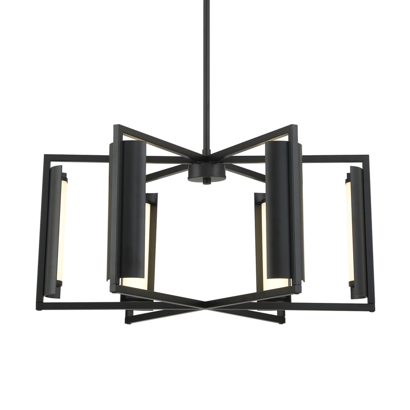George Kovacs P1558-66A-L Trizay 6 Light LED Chandelier -Coal - ALCOVE LIGHTING