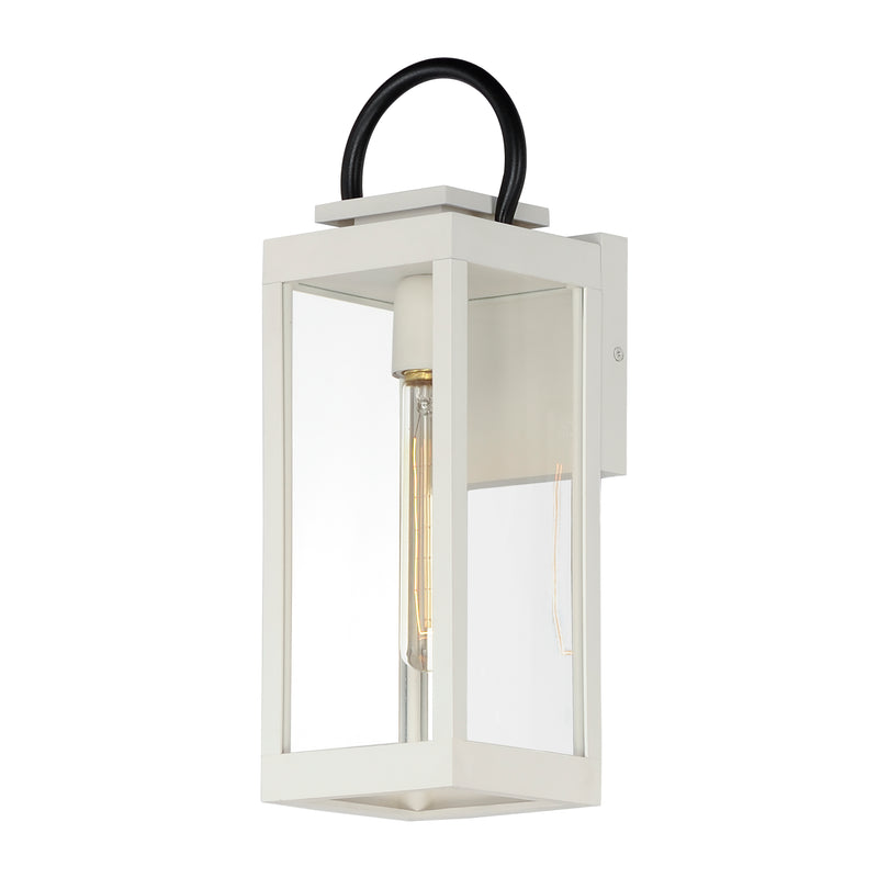 Maxim 30914CLWTBK Nassau 1 Light Medium Outdoor Wall Lantern | White / Black