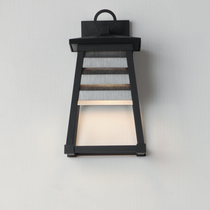 Maxim 40632WZBK Shutters 1 Light Small Outdoor Wall Sconce | Weathered Zinc/Black