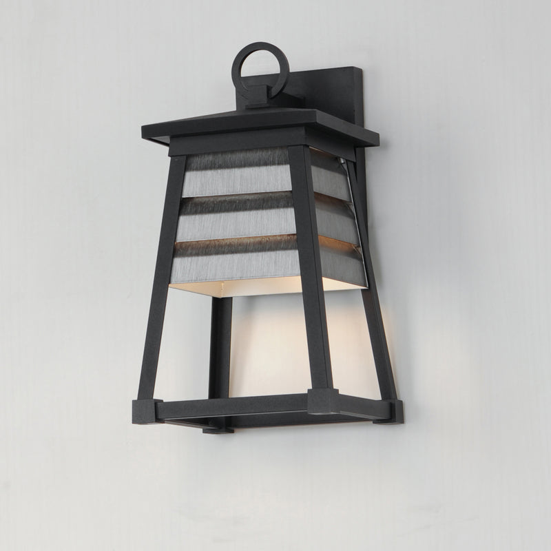 Maxim 40632WZBK Shutters 1 Light Small Outdoor Wall Sconce | Weathered Zinc/Black