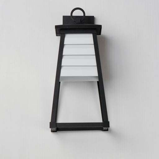Maxim 40634WTBK Shutters 1 Light Medium Outdoor Wall Sconce | White / Black