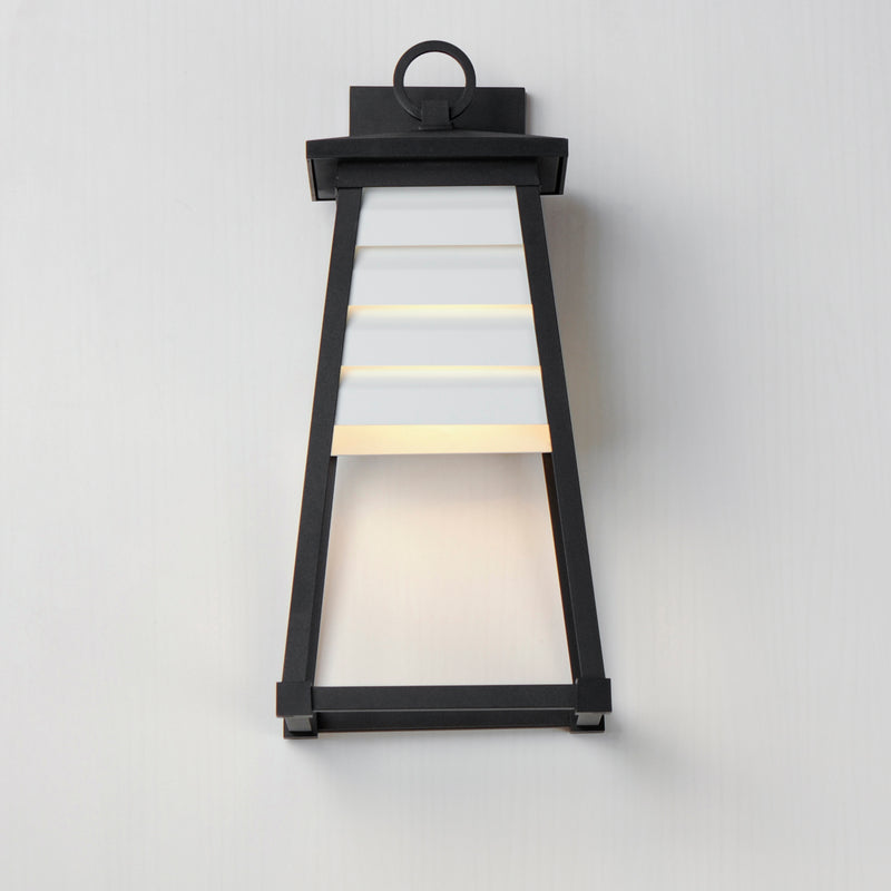 Maxim 40634WTBK Shutters 1 Light Medium Outdoor Wall Sconce | White / Black