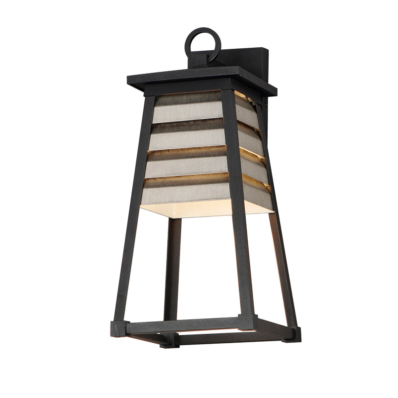 Maxim 40634WZBK Shutters 1 Light Medium Outdoor Wall Sconce | Weathered Zinc/Black