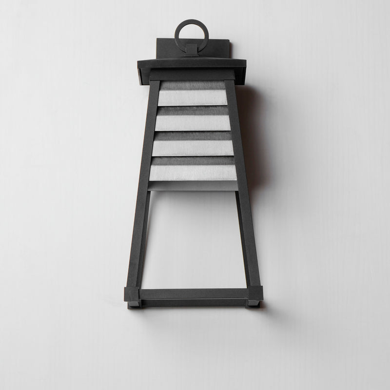 Maxim 40634WZBK Shutters 1 Light Medium Outdoor Wall Sconce | Weathered Zinc/Black