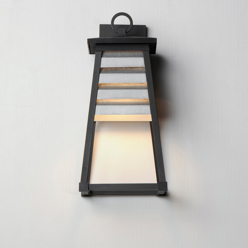Maxim 40634WZBK Shutters 1 Light Medium Outdoor Wall Sconce | Weathered Zinc/Black