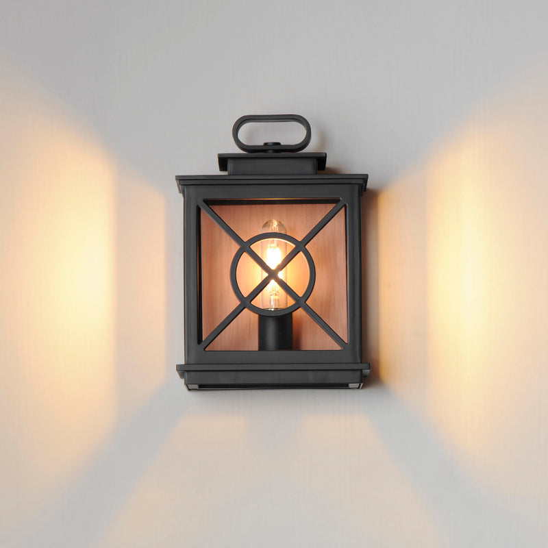 Maxim 40802CLACPBK Yorktown VX 1 Light Outdoor Pocket Sconce | Black/Aged Copper