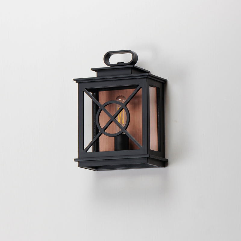 Maxim 40802CLACPBK Yorktown VX 1 Light Outdoor Pocket Sconce | Black/Aged Copper