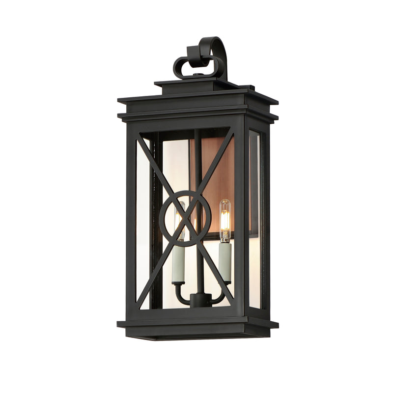 Maxim 40806CLACPBK Yorktown VX 2 Light Outdoor Wall Sconce | Black/Aged Copper
