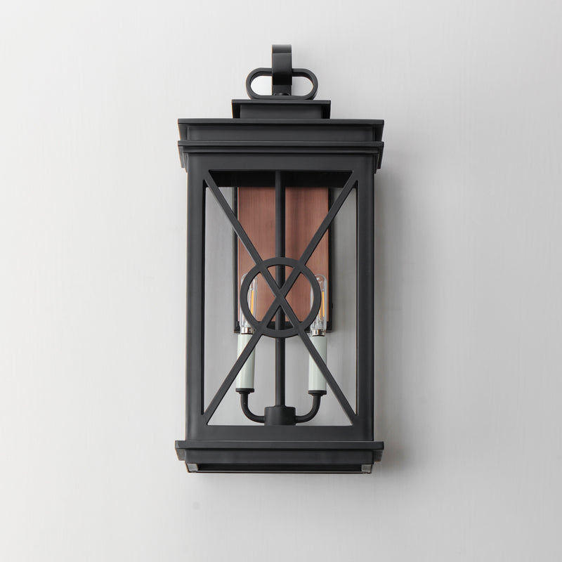 Maxim 40806CLACPBK Yorktown VX 2 Light Outdoor Wall Sconce | Black/Aged Copper