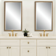 Aspra Gold Mirror | Modern Rectangle Engineered Polymer Frame Bathroom Vanity Mirror Mounted Vertical or Horizontal (24 in. W x 40 in. H x 1 in. D)