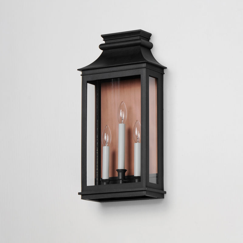 Maxim 40916CLACPBO Savannah VX 3 Light Outdoor Sconce | Antique Copper / Black Oxide
