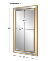 Gildmere Gold Mirror | Modern Rectangle Engineered Polymer Frame Bathroom Vanity Mirror Mounted Vertical or Horizontal (24 in. W x 40 in. H x 1 in. D)