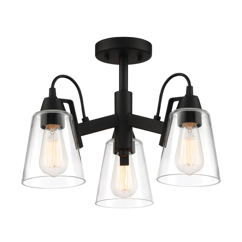 Minka Lavery Beckonridge 3 Light Semi Flush Mount-Coal