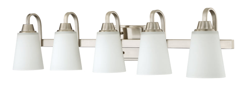 Craftmade 41905-BNK Grace 5 Light Bathroom Vanity Light -Brushed Polished Nickel