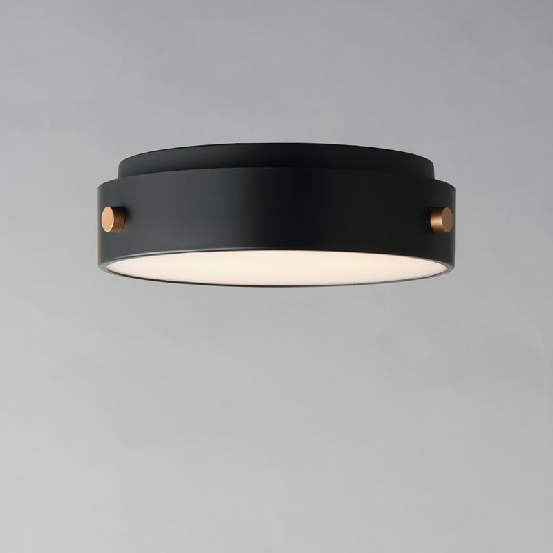 Maxim 42129BKAB Rivet VX LED Flush Mount | Black / Antique Brass
