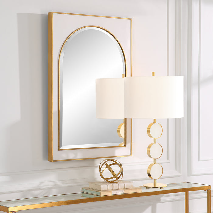 Uttermost Crisanta Gloss White Arch Mirror