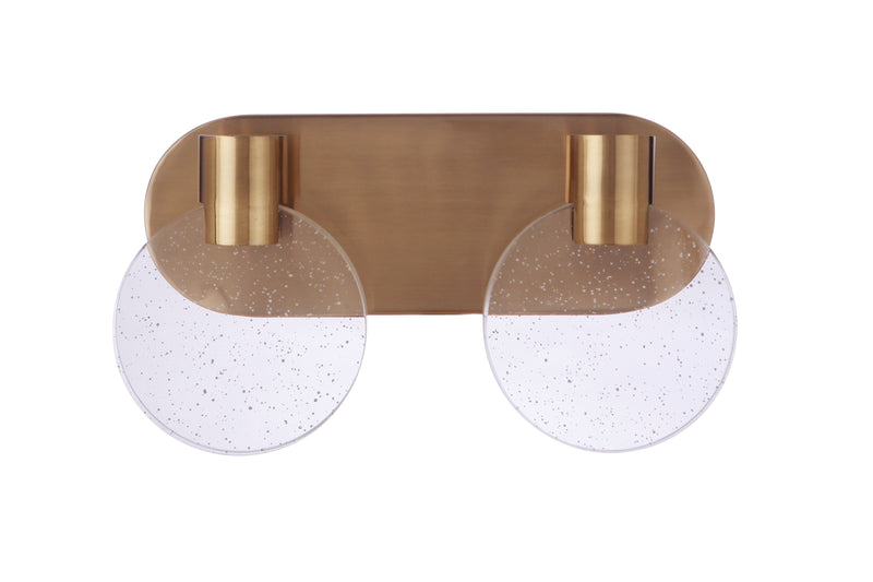 Craftmade 15114SB-LED Glisten 2 Light LED Bathroom Vanity Light -Satin Brass