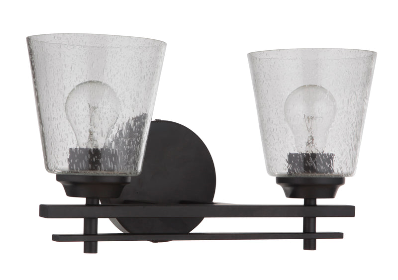 Craftmade 19616FB2 Drake 2 Light Bathroom Vanity Light -Flat Black