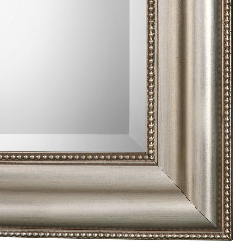 Averon Champagne Silver Leaf Mirror | Classic Rectangle Engineered Wood Frame Bathroom Vanity Mirror Mounted Vertical or Horizontal (24 in. W x 36 in. H x 2 in. D)