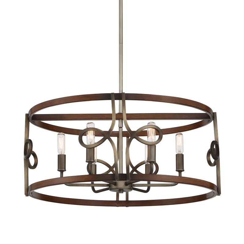 Minka Lavery Yorkville By Robin Baron 6 Light Pendant-Aged Darkwood